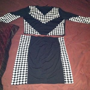 Cropped top & skirt set